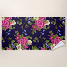 美観 花柄 シャワーカーテン ビーチタオル