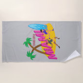 美谷オープンのテニスチャンピオン ビーチタオル (正面)