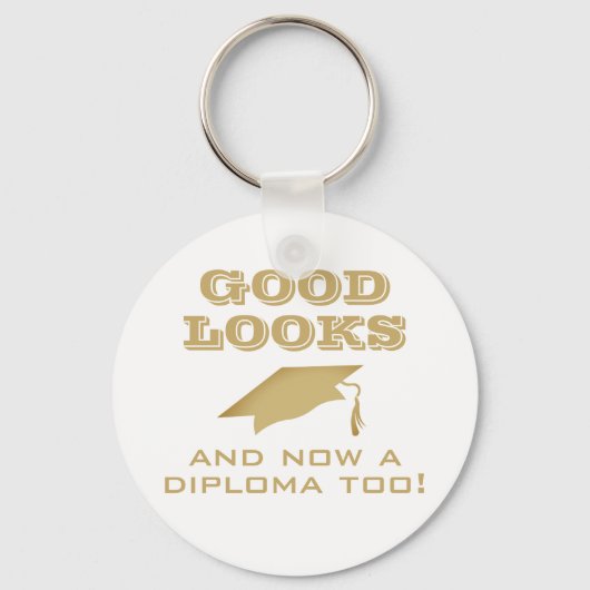 美貌と卒業証書もおもしろい卒業 キーホルダー (正面)