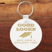 美貌と卒業証書もおもしろい卒業 キーホルダー (正面)