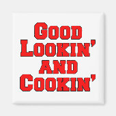 美貌と料理 おもしろい マグネット (正面)