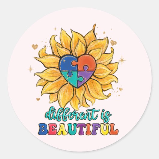 美違うしい自閉症だ ラウンドシール (正面)