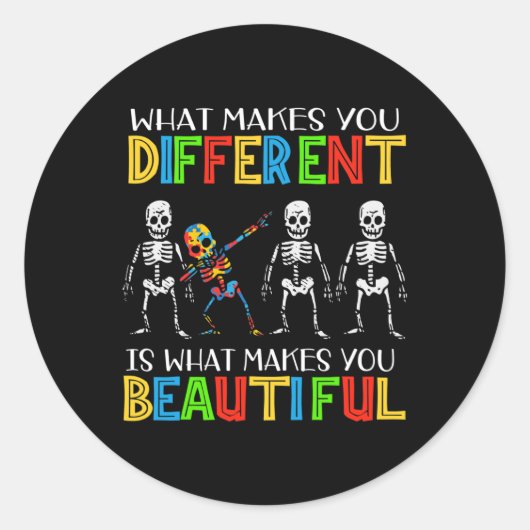 美違うしい自閉症意識パズル作品 ラウンドシール (正面)