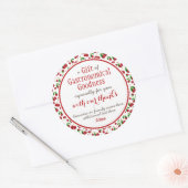 「美食の贈り物」赤さくらんぼ ラウンドシール (封筒)