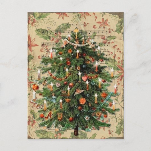 美飾しビクトリアンいクリスマスツリー ポストカード (正面)