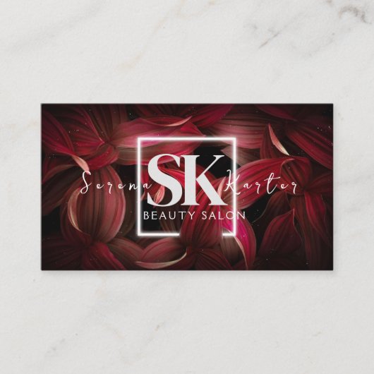 美髪サロンのネオン抽象女性モダン 名刺 (正面)