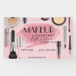 美髪サロン ヘアカット ハサミ メイクアップアーティスト モダン 横断幕