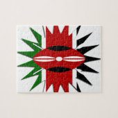 美鮮やかしいケニア国旗のパターン：18つ星の芸術 ジグソーパズル (横)