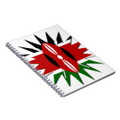 美鮮やかしいケニア国旗のパターン：18つ星の芸術 ノートブック (右側)