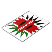 美鮮やかしいケニア国旗のパターン：18つ星の芸術 ノートブック (左側)