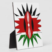 美鮮やかしいケニア国旗のパターン：18つ星の芸術 フォトプラーク (側面)