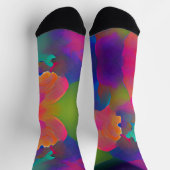 美鮮やか数々の紫の黄色明るい赤紫色 ソックス (上部)