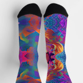 美鮮やか数々の紫の黄色明るい赤紫色 ソックス (上部)