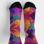 美鮮やか数々の紫の黄色明るい赤紫色 ソックス (上部)