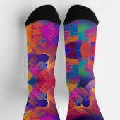 美鮮やか数々の紫の黄色明るい赤紫色 ソックス (上部)