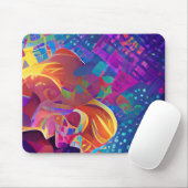 美鮮やか数々の紫の黄色明るい赤紫色 マウスパッド (マウス)