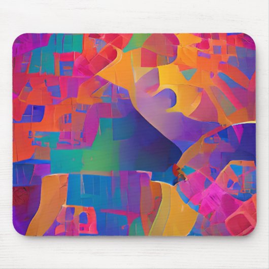 美鮮やか数々の紫の黄色明るい赤紫色 マウスパッド (正面)