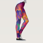 美鮮やか数々の紫の黄色明るい赤紫色 レギンス (右)