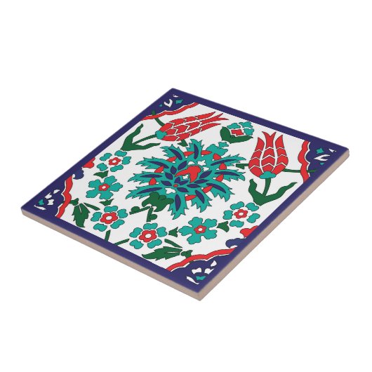 💙 💚美❤️しいトルコのタイル、青い背景 タイル (側面)