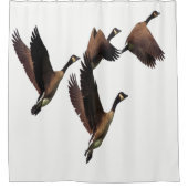 群で飛んでいるカナダのガチョウはデザインをからかいます シャワーカーテン (正面)