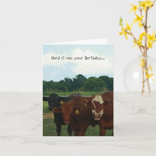 群れそれはあなたの誕生日牛カードでした カード (黄色い花)