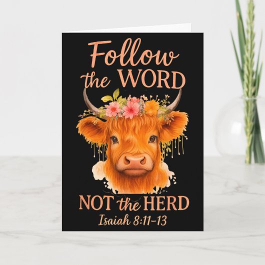 群れに従わず言葉に従え キリスト教 ハイランドカウ デ カード (正面)