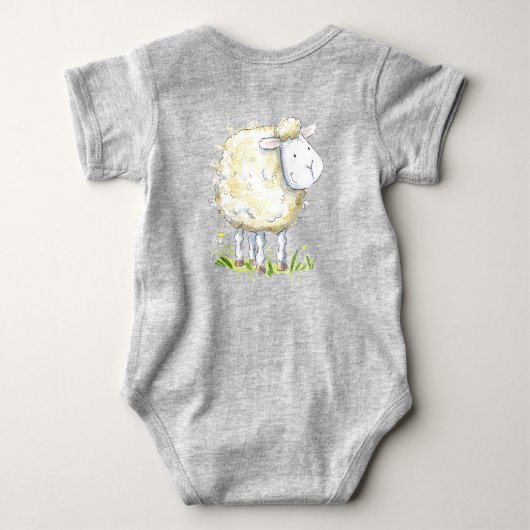 群れに新しい羊バビグロベビーボディスーツ ベビーボディスーツ (裏面)