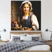 "群れのガーディアン" "サラ"オランダガールポートレート キャンバスプリント (インサイチュ (寝室))