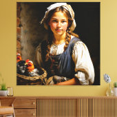 "群れのガーディアン" "サラ"オランダガールポートレート キャンバスプリント (インサイチュ (リビング))