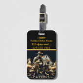 群れの世話をするブラームチキン農家 ラゲッジタグ (正面縦)