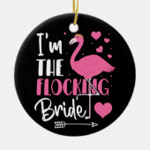 群れの花嫁 フラミンゴのブライズパーティー セラミックオーナメント (正面)