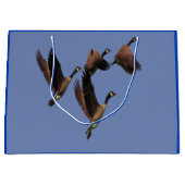 群れの飛んでいる子供のカナダのデザイン ラージペーパーバッグ (正面)