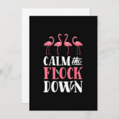 群れを落ち着けるTシャツピンクフラミンゴ女性蘇 招待状 (正面/裏面)