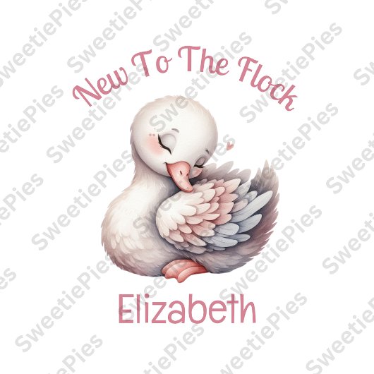 群れパーソナライズされたに新しい – Swan ベビーボディスーツ