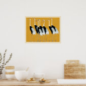 群日本の赤冠鶴尾形光琳 ポスター (キッチン)