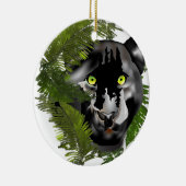 群葉のヒョウ セラミックオーナメント (右)