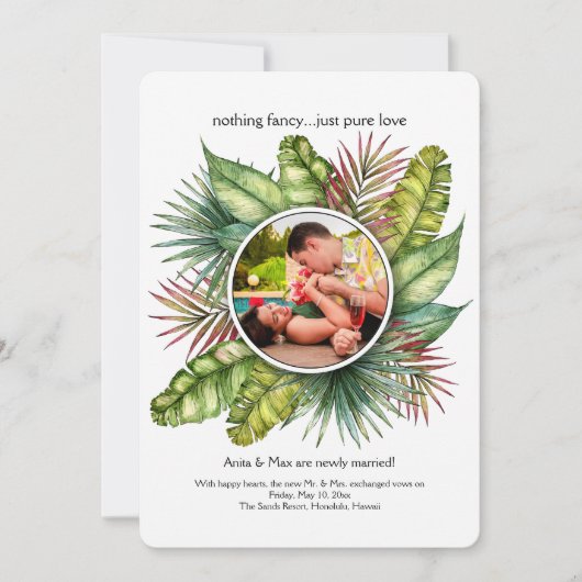 群葉フレームの写真の駆け落ちの発表 案内状 (正面)