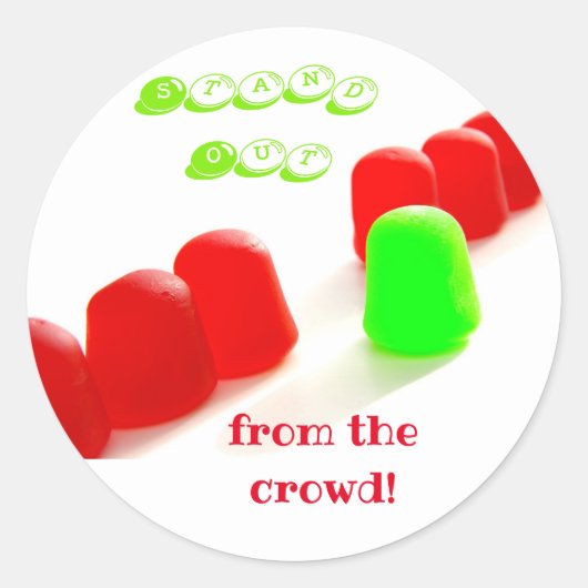 群衆から目立つやる気を起こさせる ラウンドシール (正面)