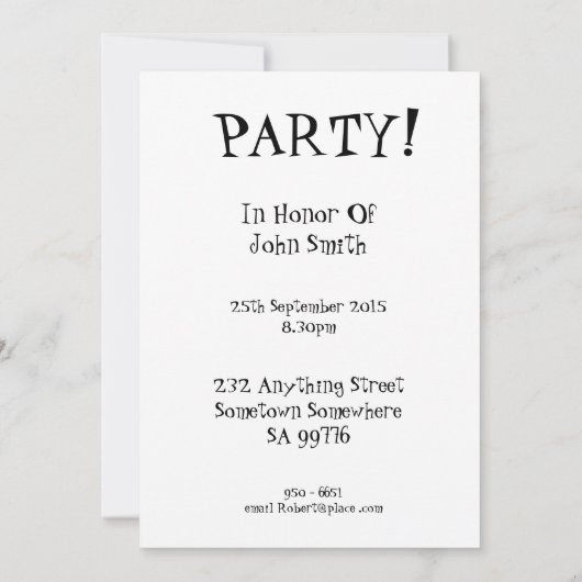 群衆が歓声を上げる59パーティの招待状 招待状 (裏面)