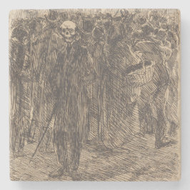 群衆のスカル（アルバート・ベスナード著） ストーンコースター