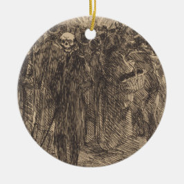 群衆のスカル（アルバート・ベスナード著） セラミックオーナメント