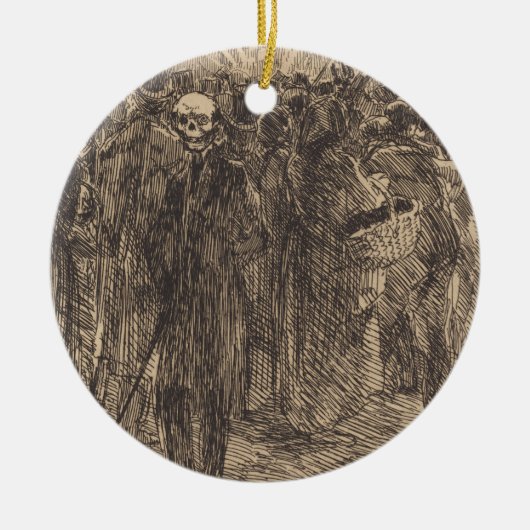 群衆のスカル（アルバート・ベスナード著） セラミックオーナメント (正面)