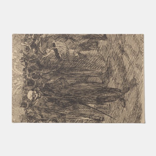 群衆のスカル（アルバート・ベスナード著） ドアマット (正面)