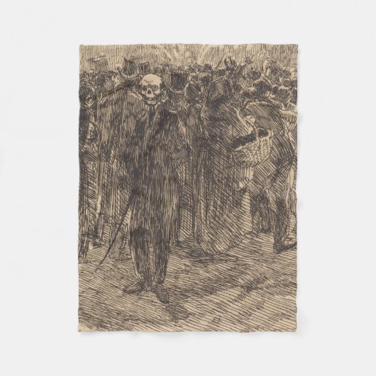 群衆のスカル（アルバート・ベスナード著） フリースブランケット (正面)