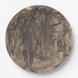 群衆のスカル（アルバート・ベスナード著） ペーパープレート