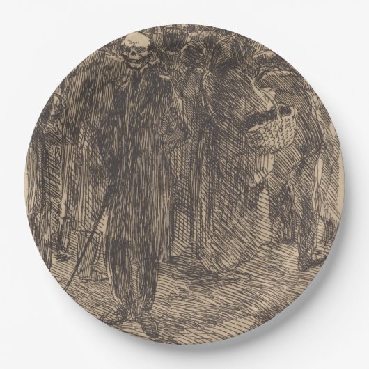 群衆のスカル(アルバート・ベスナード著) ペーパープレート (正面)
