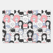 群衆のラッピング紙セット ラッピングペーパーシート (正面)