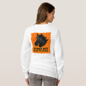 群衆の中で輝く - 黒馬とメッセージ Tシャツ (裏面フル)