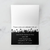 群衆の投球キャップの卒業招待状 サンキューカード (内部)