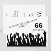 群衆の歓声に満ちた66パーティの招待状 招待状 (正面/裏面)